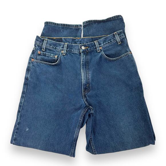 Vintage 90s Levis Jeans 550 Relaxed Fit Cotton Dark Wash Blue Denim Mens W36 L34 - Picture 16 of 16